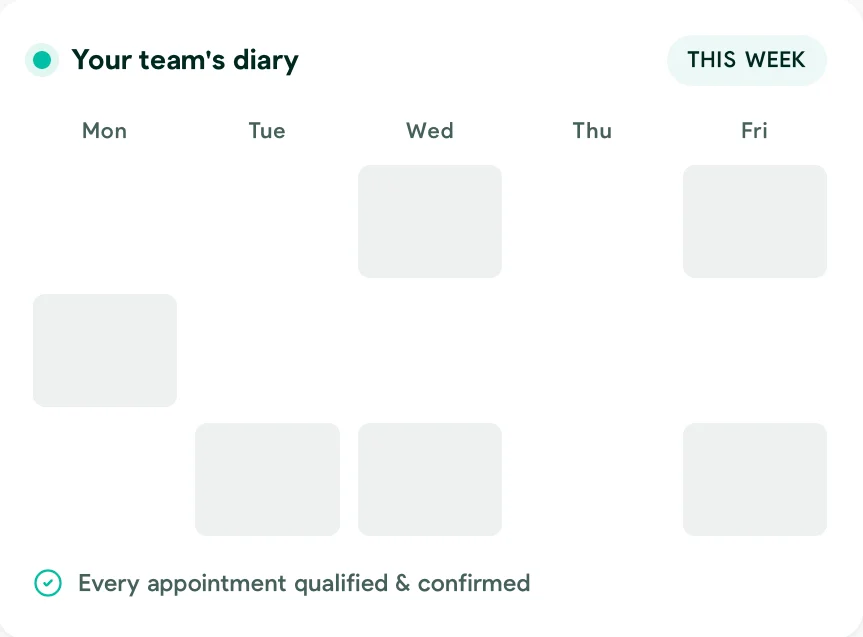 Your team's diary with booked appointments